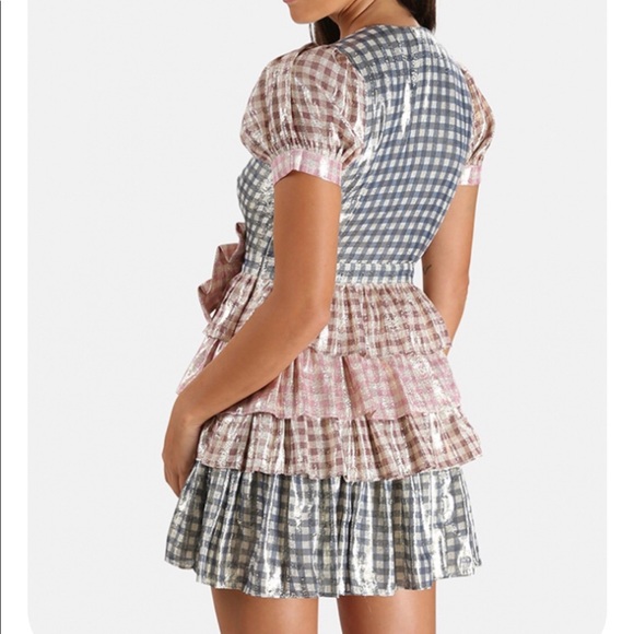 LoveShackFancy Lucinda Metallic Gingham Dress - Picture 3 of 8